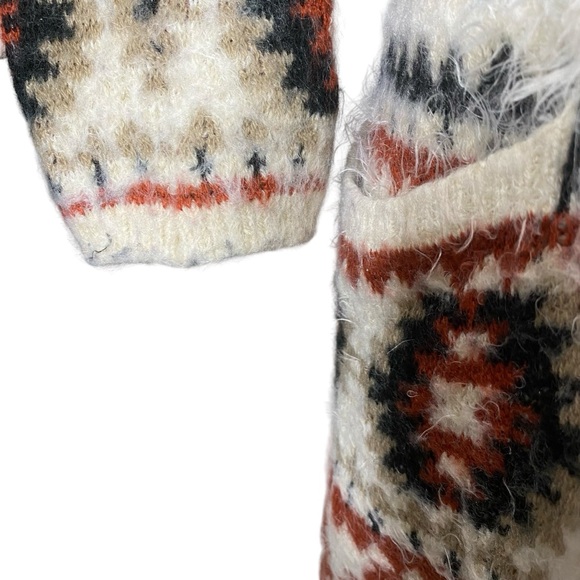 Shyanne Fuzzy Eyelash Boho Southwest Western Cowgirl Cardigan Sweater Duster XS - Picture 10 of 13